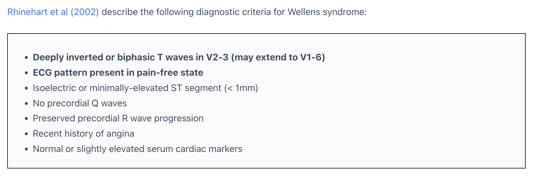 Wellens syndrome